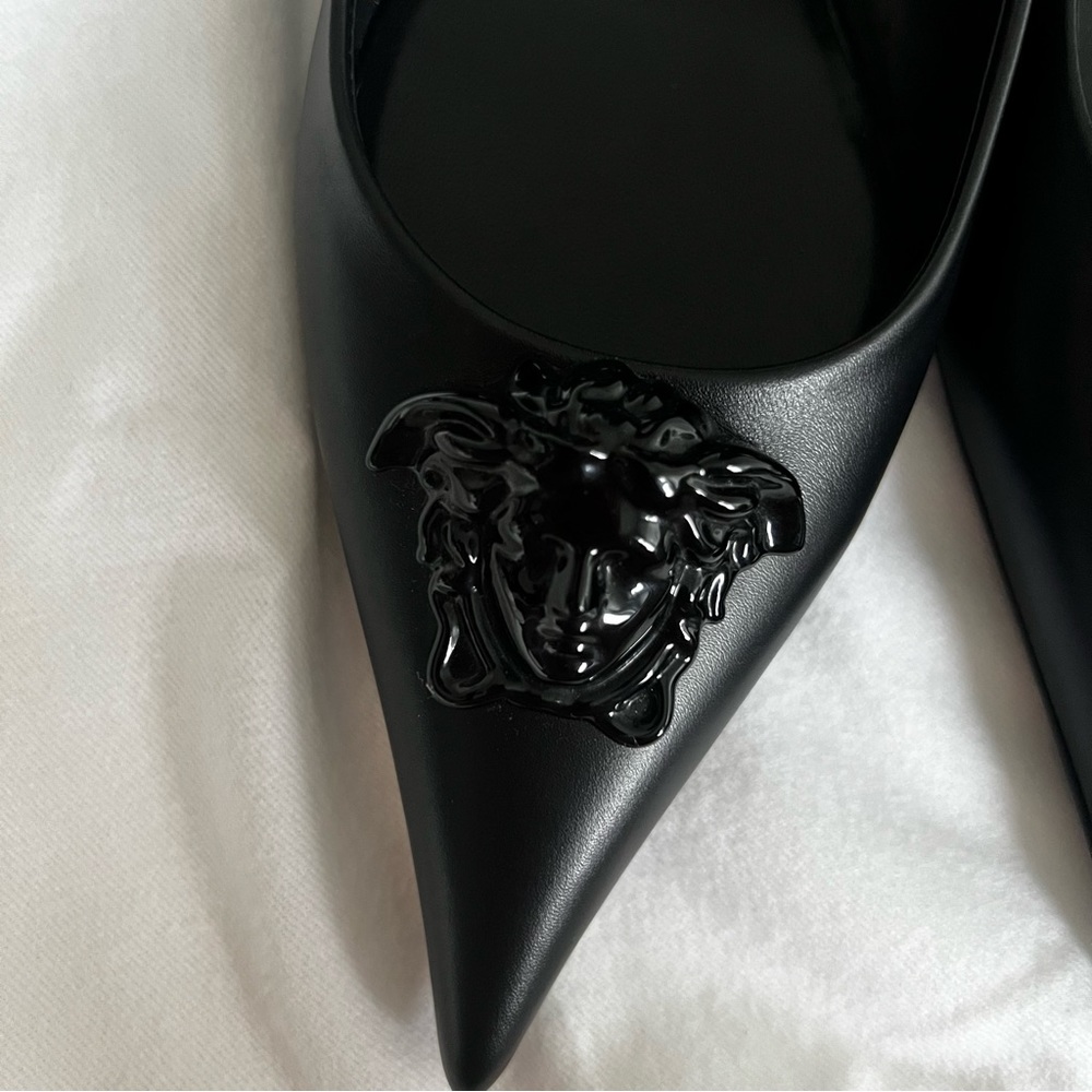 Versace La Medusa Leather Slingback Flat - Picture 2 of 6